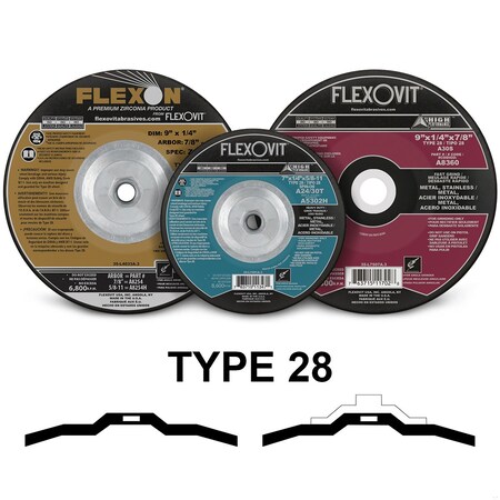 Flexovit DEPRESSED CENTER GRINDING WHEEL A5254